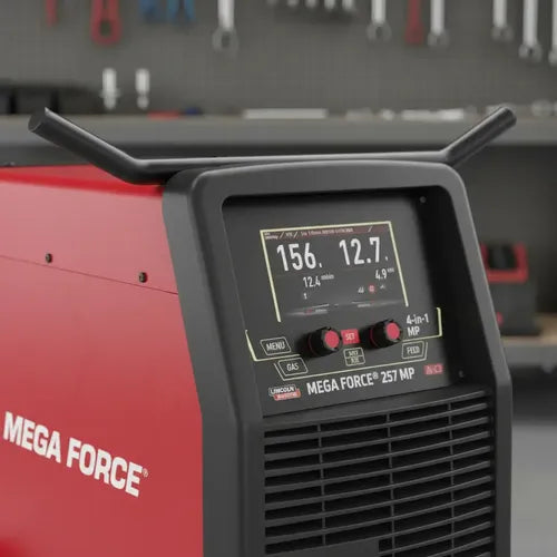 MÁQUINA SOLDADORA INVERSORA ELECTRODO / MIG / TIG / TIG HF / ALAMBRE TUBULAR / 250A / 220V / 1F / #K69089-2 / MEGAFORCE 257 MP LINCOLN ELECTRIC