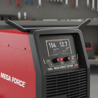 MÁQUINA SOLDADORA INVERSORA ELECTRODO / MIG / TIG / TIG HF / ALAMBRE TUBULAR / 250A / 220V / 1F / #K69089-2 / MEGAFORCE 257 MP LINCOLN ELECTRIC